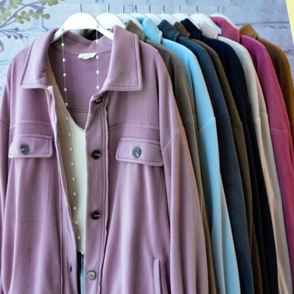 ASTORIA Mauve Soft Fleece Shacket w/ Pockets - Picture 9 of 11
